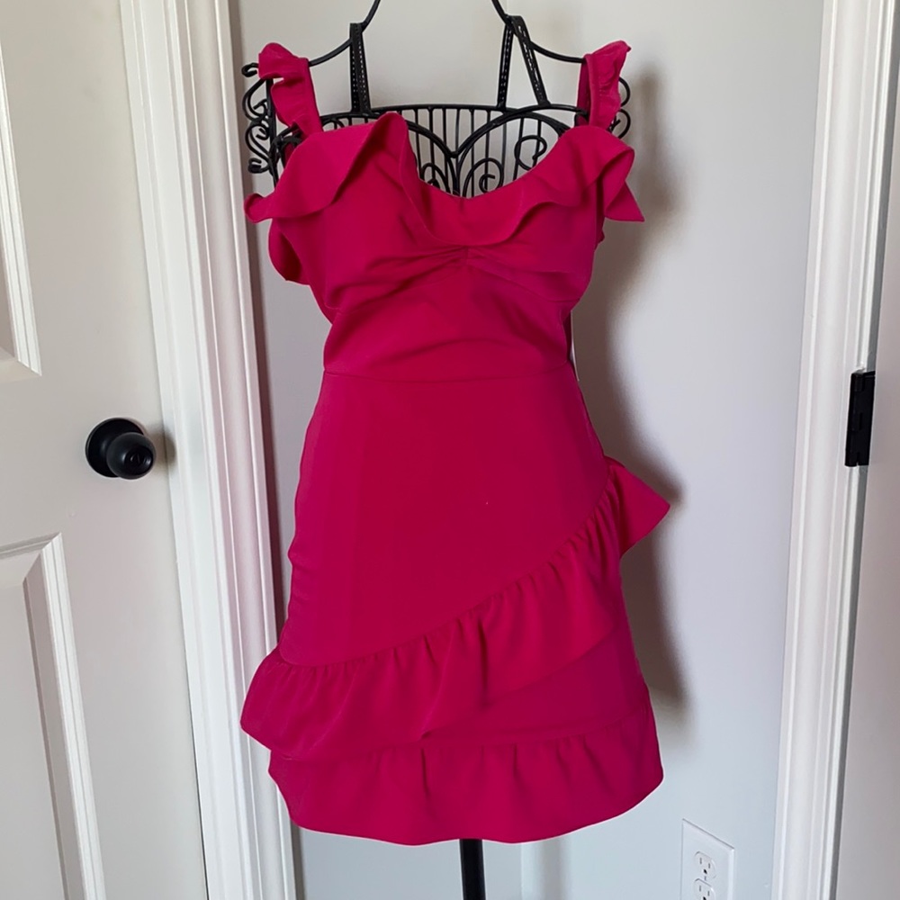 NWT - Lovers + Friends Ruffle Mini Dress in Pink